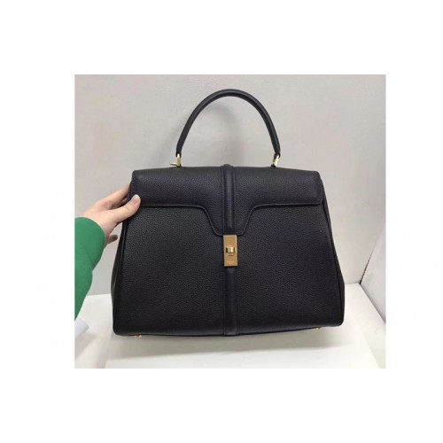 Celine Medium Small 16 Bag in Grained calfskin Leather Black Celine Medium Small 16 Bag in Grained calfskin Leather Black