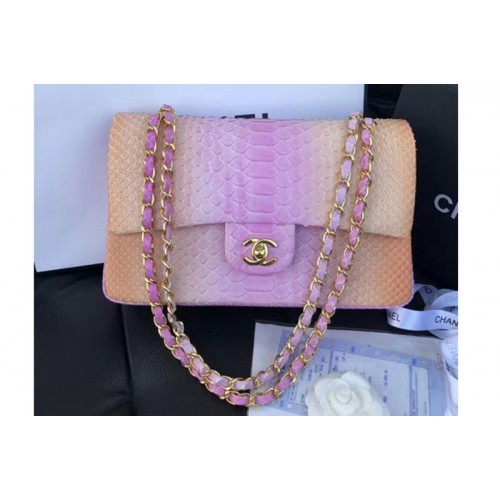 Chanel Original Python Leather Shoulder Bags CF1112 Pink Multicolor Chanel Original Python Leather Shoulder Bags CF1112 Pink Multicolor