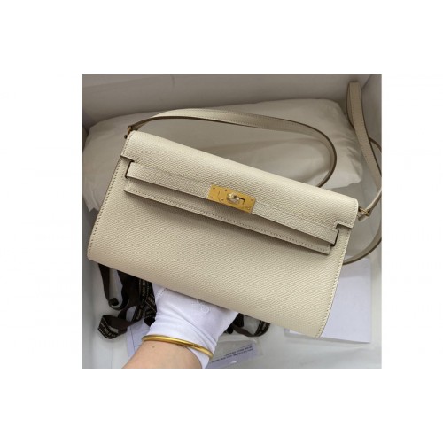 Hermes Kelly Classique To Go Woc Wallet In White Epsom Leather With Gold Buckle Hermes Kelly Classique To Go Woc Wallet In White Epsom Leather With Gold Buckle