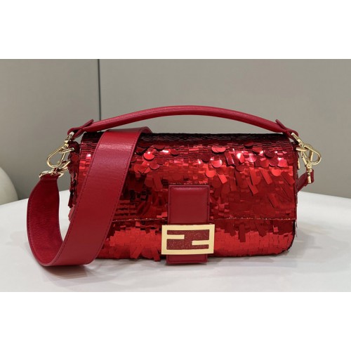 Fendi medium Baguette bag in Red sequined bag Fendi medium Baguette bag in Red sequined bag