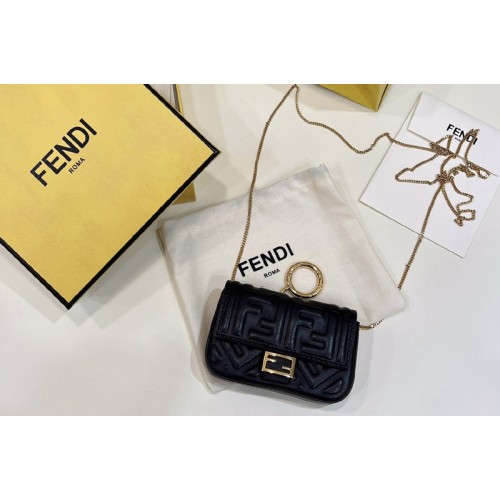 Fendi 7AR844 Nano Baguette Charm in Black nappa leather Fendi 7AR844 Nano Baguette Charm in Black nappa leather