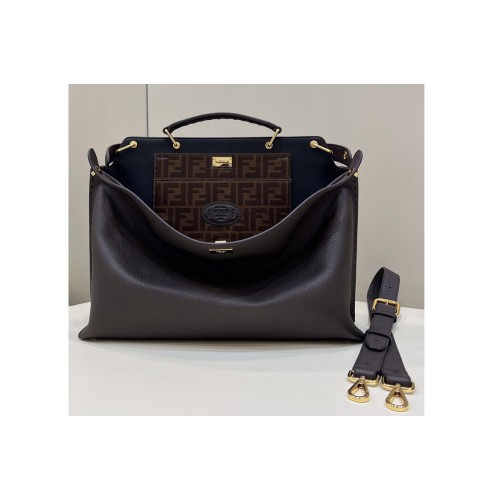 Fendi 8BN304 Peekaboo ISeeU Large Bag in Dark Coffee leather Fendi 8BN304 Peekaboo ISeeU Large Bag in Dark Coffee leather