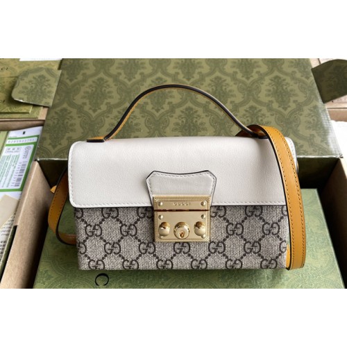 Gucci Padlock mini bag in Beige and ebony Supreme canvas Gucci Padlock mini bag in Beige and ebony Supreme canvas