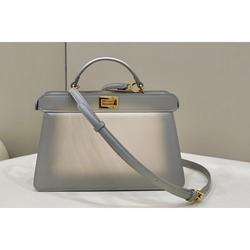 Fendi 8BN327 Peekaboo Iseeu Small bag in Grey Leather Fendi 8BN327 Peekaboo Iseeu Small bag in Grey Leather