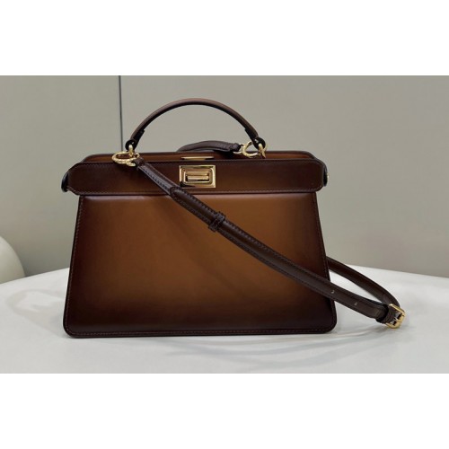 Fendi 8BN327 Peekaboo Iseeu Small bag in Brown Leather Fendi 8BN327 Peekaboo Iseeu Small bag in Brown Leather