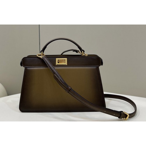 Fendi 8BN327 Peekaboo Iseeu Small bag in Green Leather Fendi 8BN327 Peekaboo Iseeu Small bag in Green Leather