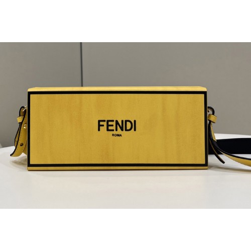 Fendi 8BT340 Horizontal Box Crossbody Bag in Yellow Leather Fendi 8BT340 Horizontal Box Crossbody Bag in Yellow Leather
