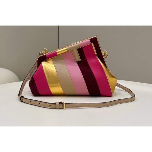 Fendi 8BP129 Fendi First Small bag in Leather bag with multicolor inlay Fendi 8BP129 Fendi First Small bag in Leather bag with multicolor inlay