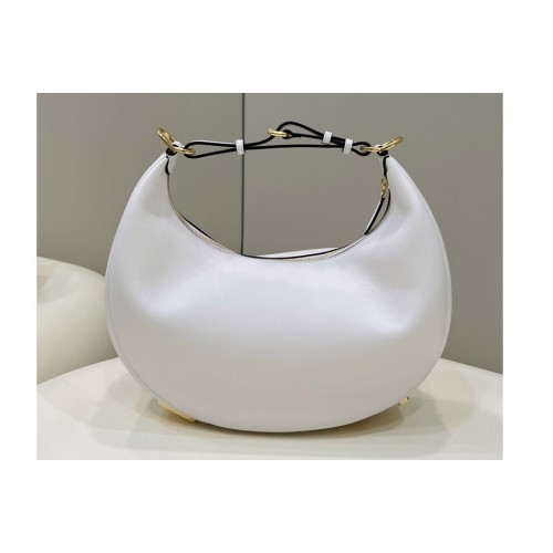 Fendi 8BR799 Fendigraphy Medium hobo Bag in White Leather Fendi 8BR799 Fendigraphy Medium hobo Bag in White Leather
