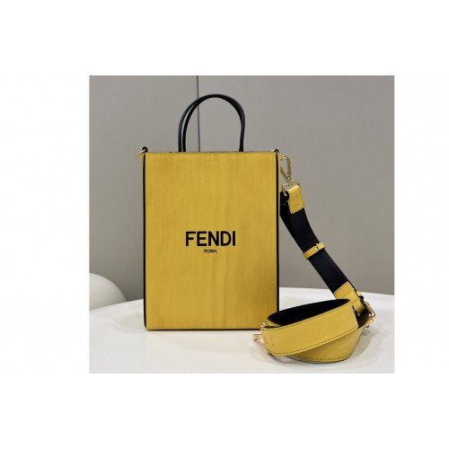 Fendi Shopping Small Tote Bag in Yellow Leather Fendi Shopping Small Tote Bag in Yellow Leather
