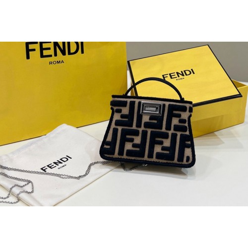 Fendi Nano Peekaboo Bag in Black canvas FF Fendi Nano Peekaboo Bag in Black canvas FF