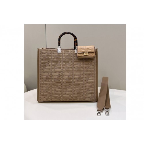 Fendi 8BH386 Medium Sunshine Shopper bag in Beige FF fabric Fendi 8BH386 Medium Sunshine Shopper bag in Beige FF fabric