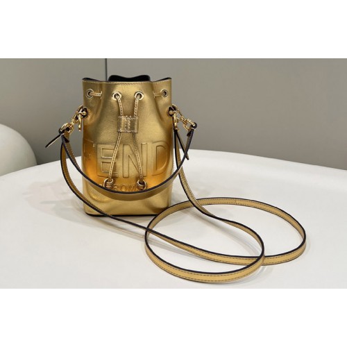 Fendi 8BS010 Fendi Mon Tresor mini bag in Gold laminated leather Fendi 8BS010 Fendi Mon Tresor mini bag in Gold laminated leather