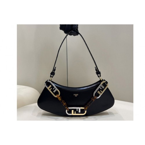 Fendi 8BS068 Fendi OLock Swing pouch Bag in Black leather Fendi 8BS068 Fendi OLock Swing pouch Bag in Black leather