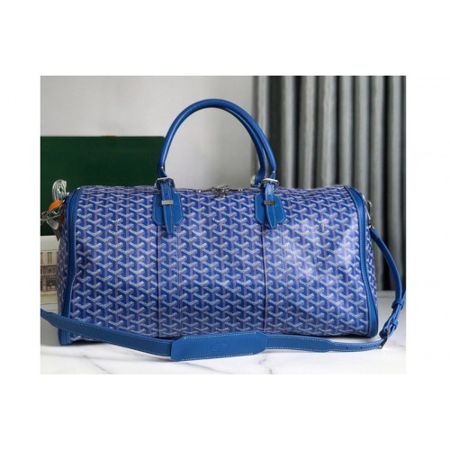 Goyard Boston 50 bag in Blue Goyardine Canvas Goyard Boston 50 bag in Blue Goyardine Canvas