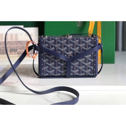 Goyard Minaudiere trunk bag in Navy Blue Goyardine Canvas Goyard Minaudiere trunk bag in Navy Blue Goyardine Canvas