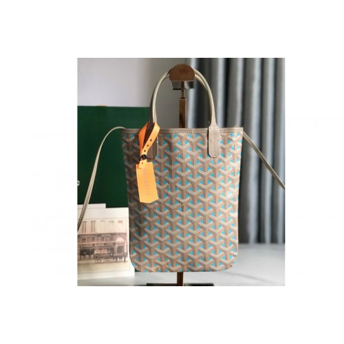 Goyard Poitiers Claire-Voie Bag in Blue Goyardine Canvas Goyard Poitiers Claire-Voie Bag in Blue Goyardine Canvas