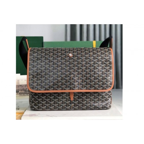 Goyard Capetien messenger bag in Black/Tan Goyardine Canvas & Chevroches Calfskin Goyard Capetien messenger bag in Black/Tan Goyardine Canvas & Chevroches Calfskin
