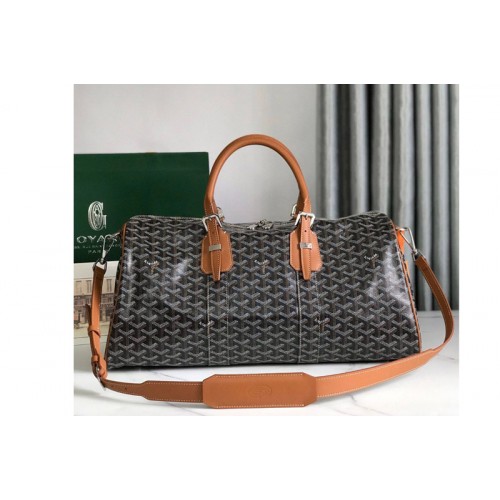 Goyard Boston 45 bag in Black/Tan Goyardine Canvas Goyard Boston 45 bag in Black/Tan Goyardine Canvas