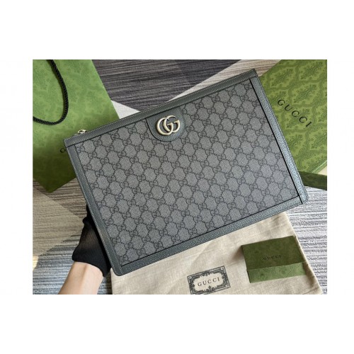 Gucci Ophidia Clutch in Grey and black Supreme canvas Gucci Ophidia Clutch in Grey and black Supreme canvas