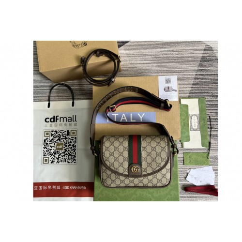Gucci Ophidia mini shoulder bag in Beige and ebony Supreme canvas Gucci Ophidia mini shoulder bag in Beige and ebony Supreme canvas