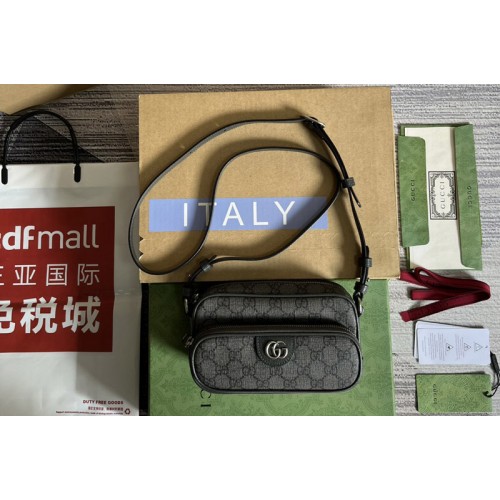 Gucci Ophidia mini bag in Black and Grey Supreme canvas Gucci Ophidia mini bag in Black and Grey Supreme canvas