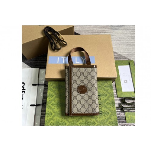 Gucci Top Handle Wallet in Beige and ebony Supreme canvas Gucci Top Handle Wallet in Beige and ebony Supreme canvas