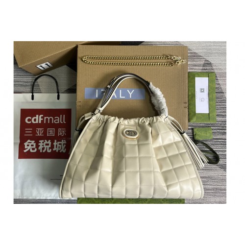 Gucci Deco Medium Tote Bag In White quilted leather Gucci Deco Medium Tote Bag In White quilted leather