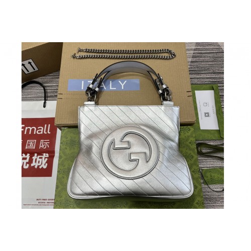 Gucci Blondie Small Tote Bag in Silver lame leather Gucci Blondie Small Tote Bag in Silver lame leather