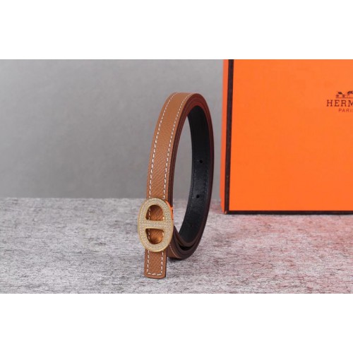 Womens Hermes 13mm Mini Athena buckle Reversible belt in Brown Epsom Leather Womens Hermes 13mm Mini Athena buckle Reversible belt in Brown Epsom Leather