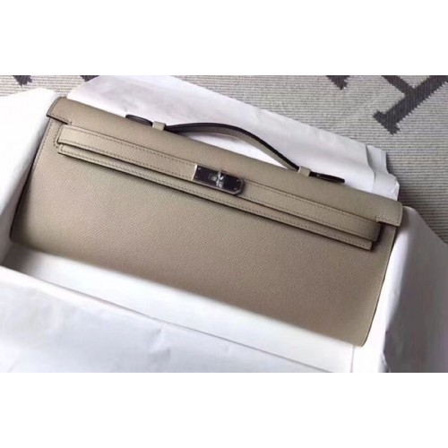 Hermes Kelly Cut 31cm Epsom Leather Clutch Handmade Windbreaker Gray Hermes Kelly Cut 31cm Epsom Leather Clutch Handmade Windbreaker Gray