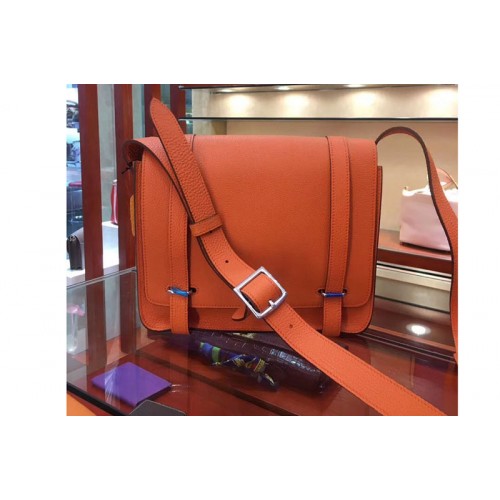 Mens Hermes Steve 28mm Messenger Bags Original Togo Leather Orange Mens Hermes Steve 28mm Messenger Bags Original Togo Leather Orange