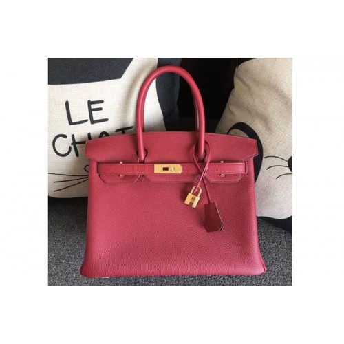 Hermes Birkin 30 Tote Bags Original Togo Leather Handstitched Ruby Red Hermes Birkin 30 Tote Bags Original Togo Leather Handstitched Ruby Red