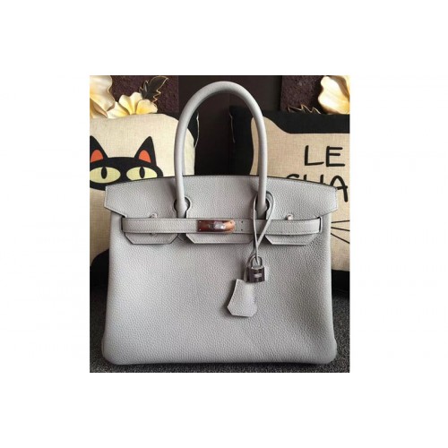Hermes Birkin 30 Tote Bags Original Togo Leather Handstitched Glacier blue Hermes Birkin 30 Tote Bags Original Togo Leather Handstitched Glacier blue