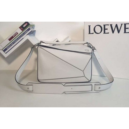 Loewe Puzzle Bags Original Calf Leather White Loewe Puzzle Bags Original Calf Leather White