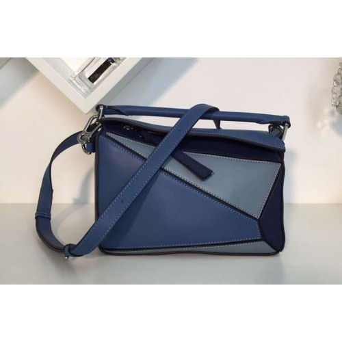 Loewe Puzzle Small Bags Original Calf Leather Light Blue Blue Loewe Puzzle Small Bags Original Calf Leather Light Blue Blue