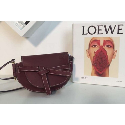 Loewe Mini Gate Bags Original Soft Calf Leather Wine Loewe Mini Gate Bags Original Soft Calf Leather Wine