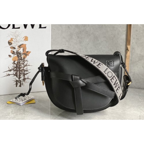 Loewe Mini Gate Dual bag in Black soft calfskin and jacquard Loewe Mini Gate Dual bag in Black soft calfskin and jacquard