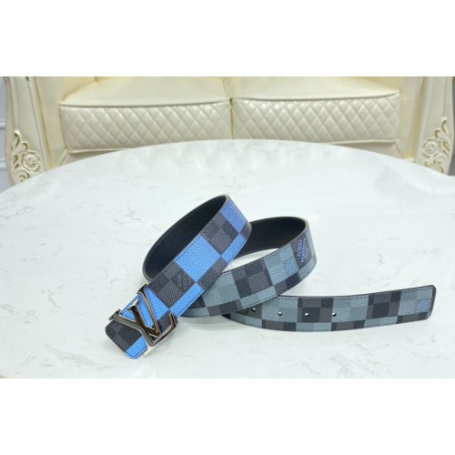 Louis Vuitton M0319V Initiales 40 MM reversible belt Blue Damier Graphite canvas Louis Vuitton M0319V Initiales 40 MM reversible belt Blue Damier Graphite canvas