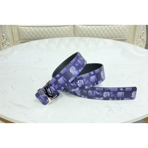 Louis Vuitton M0378V Initiales 40mm reversible belt in Navy Blue Damier Salt canvas Louis Vuitton M0378V Initiales 40mm reversible belt in Navy Blue Damier Salt canvas