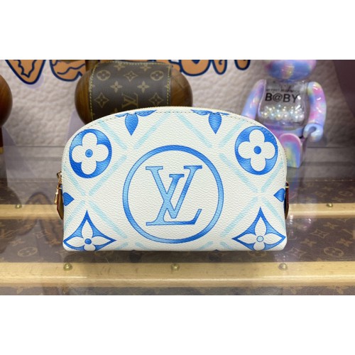 Louis Vuitton M11239 Pochette Cosmetique PM in Blue Monogram Tiles coated canvas Louis Vuitton M11239 Pochette Cosmetique PM in Blue Monogram Tiles coated canvas