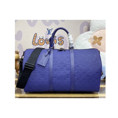 Louis Vuitton M11495 Keepall Bandouliere 50 Bag in Monogram-embossed Taurillon cowhide leather Louis Vuitton M11495 Keepall Bandouliere 50 Bag in Monogram-embossed Taurillon cowhide leather