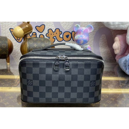 Louis Vuitton M11750 Toiletry Bag 2 Compartments travel pouch in Damier Graphite Canvas Louis Vuitton M11750 Toiletry Bag 2 Compartments travel pouch in Damier Graphite Canvas