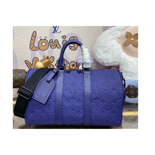 Louis Vuitton M11691 Keepall Bandouliere 35 Bag in Taurillon Monogram embossed cowhide leather Louis Vuitton M11691 Keepall Bandouliere 35 Bag in Taurillon Monogram embossed cowhide leather