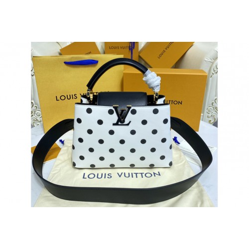 Louis Vuitton M20373 Capucines BB handbag on Black White Taurillon Calfskin leather Louis Vuitton M20373 Capucines BB handbag on Black White Taurillon Calfskin leather