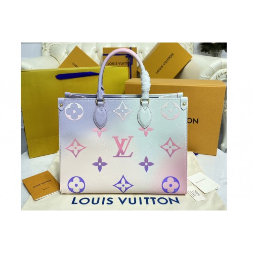 Louis Vuitton M20510 OnTheGo MM tote Bag in Sunrise Pastel Monogram Canvas Louis Vuitton M20510 OnTheGo MM tote Bag in Sunrise Pastel Monogram Canvas