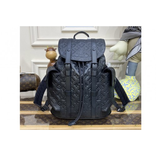 Louis Vuitton M20899 Christopher PM Backpack in Black Taurillon Monogram embossed cowhide leather Louis Vuitton M20899 Christopher PM Backpack in Black Taurillon Monogram embossed cowhide leather
