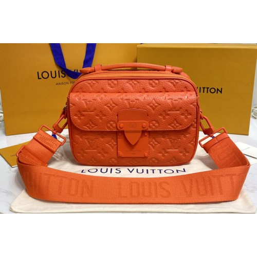 Louis Vuitton M20901 S-Lock Messenger Bag in Orange Taurillon Monogram leather Louis Vuitton M20901 S-Lock Messenger Bag in Orange Taurillon Monogram leather