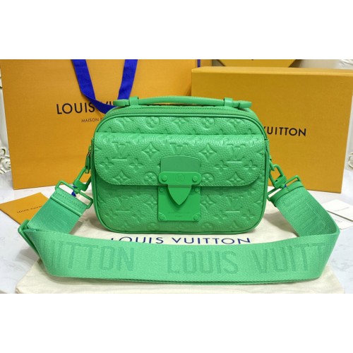 Louis Vuitton M20901 S-Lock Messenger Bag in Green Taurillon Monogram leather Louis Vuitton M20901 S-Lock Messenger Bag in Green Taurillon Monogram leather