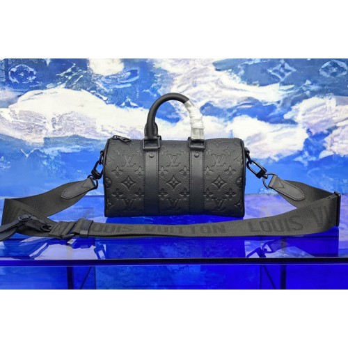 Louis Vuitton M20900 Keepall Bandouliere 25 bag in Black Taurillon Monogram leather Louis Vuitton M20900 Keepall Bandouliere 25 bag in Black Taurillon Monogram leather
